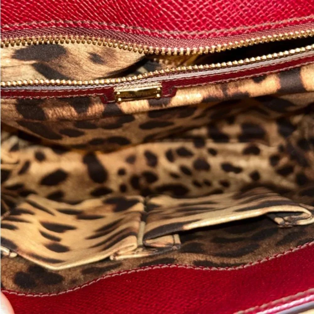 Authentic Dolce & Gabbana Sicily Burgundy Leather Tote - Picture 10 of 16